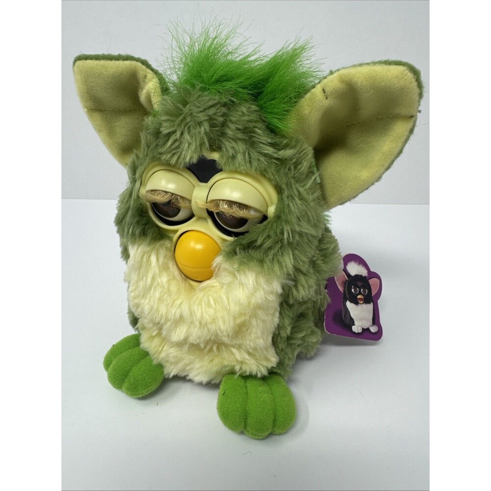 Vgt Frog Green Furby With Brown Eyes Tiger Hasbro Works Green Hair Bright Feet